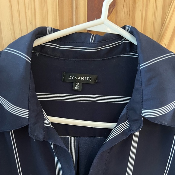 Dynamite Navy Stripped Blouse - Picture 3 of 3